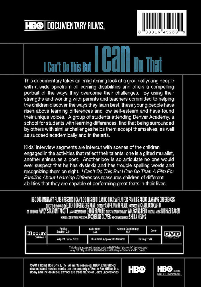 i can't do this but, i can do that: a film for families about learning differences - Back Panel - DVD