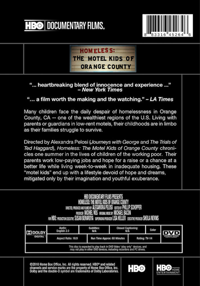 homeless: the motel kids of orange county (2010) - Back Panel - DVD