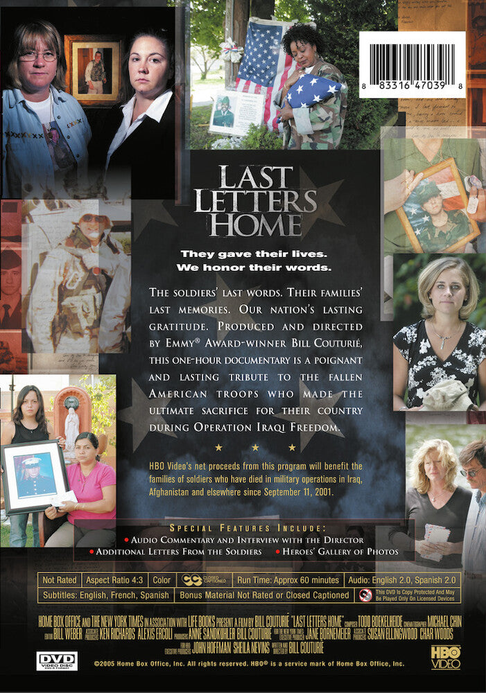 last letters home - Back Panel - DVD