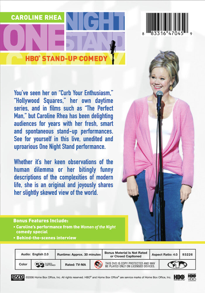 one night stand: caroline rhea - Back Panel - DVD