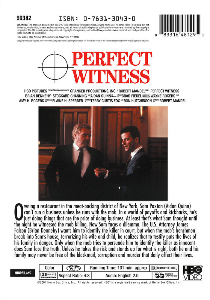 perfect witness - Back Panel - DVD
