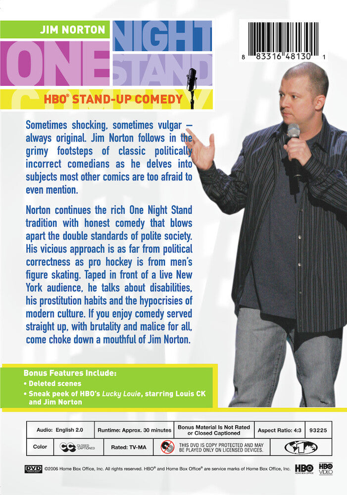 one night stand: jim norton - Back Panel - DVD