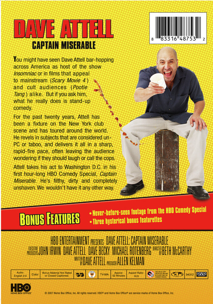 dave attell: captain miserable - Back Panel - DVD