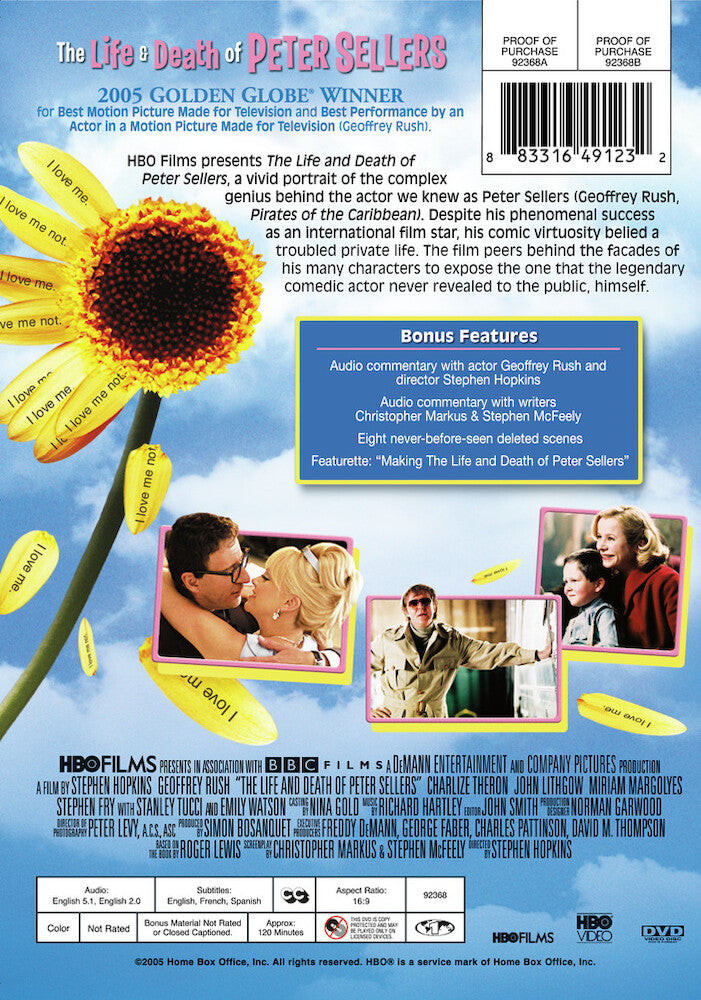 life and death of peter sellers, the - Back Panel - DVD
