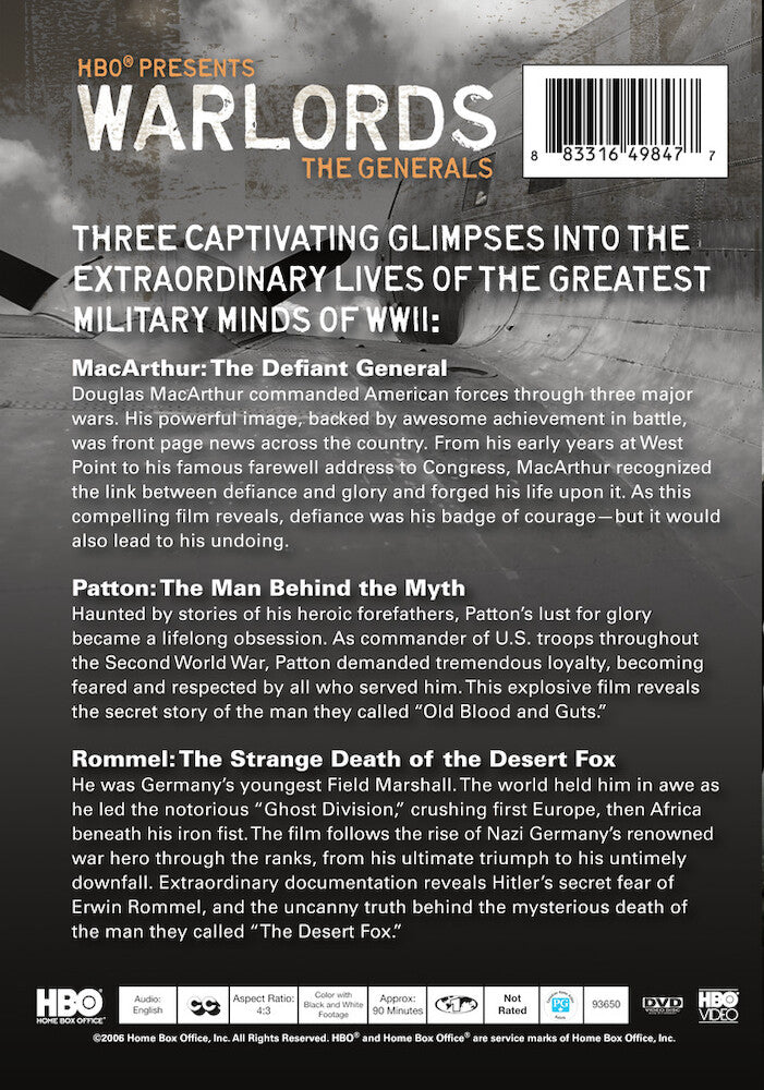 warlords: the generals - Back Panel - DVD