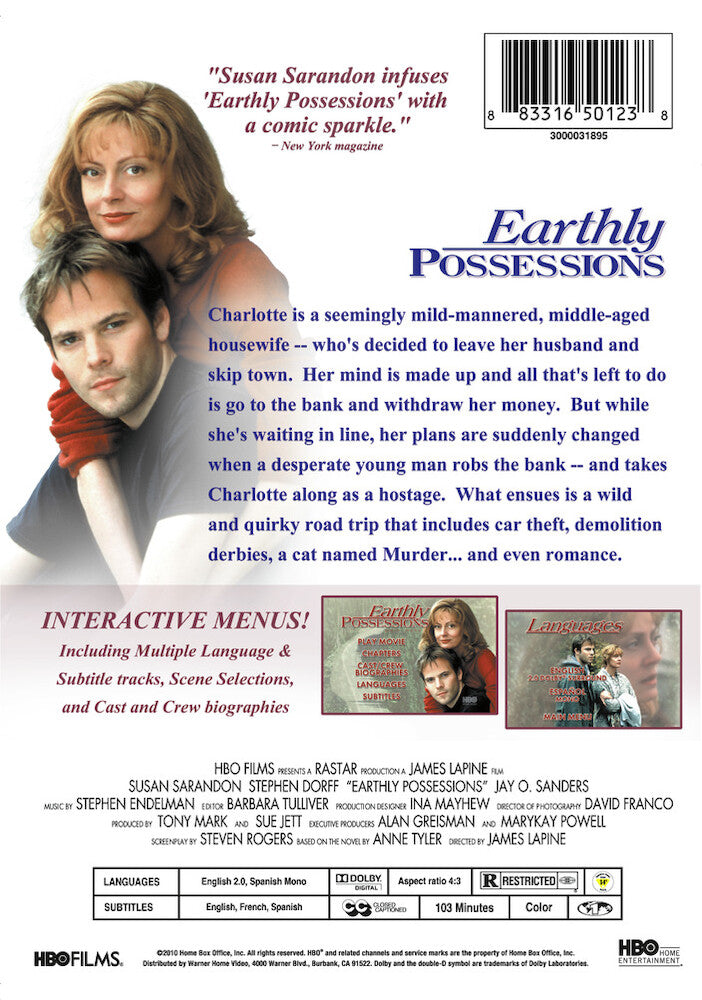 earthly possessions - Back Panel - DVD