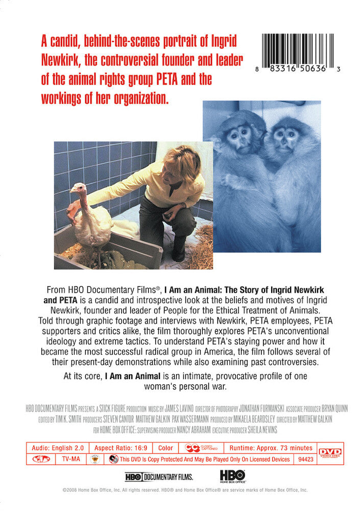 i am an animal: the story of ingrid newkirk and peta - Back Panel - DVD