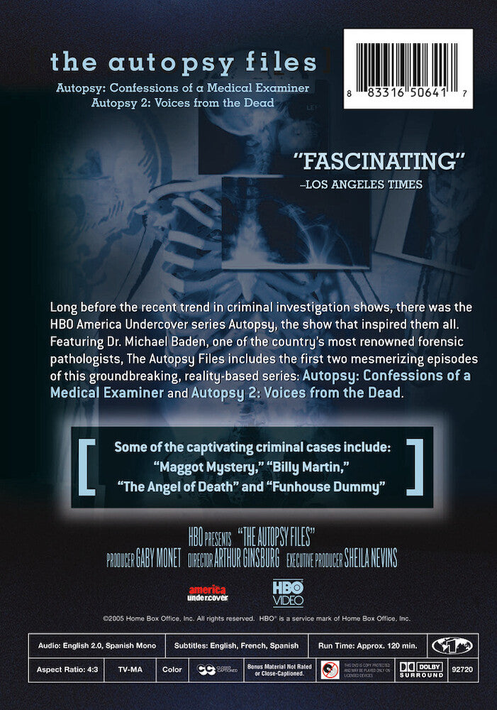 autopsy files, the - Back Panel - DVD