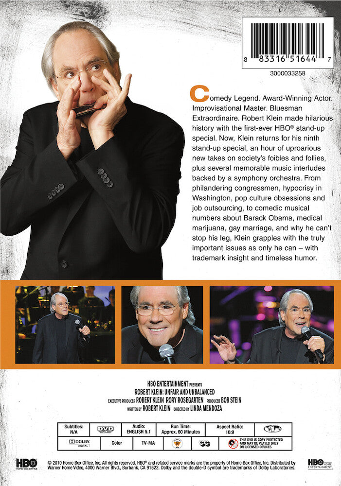 robert klein: unfair & unbalanced - Back Panel - DVD