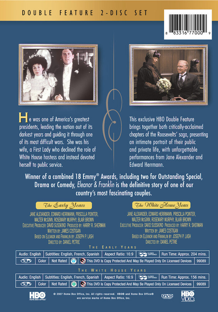 eleanor & franklin double feature - Back Panel - DVD