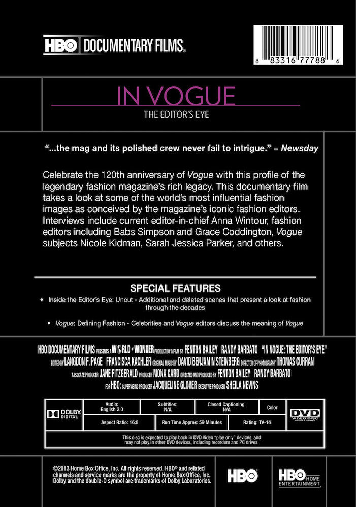 in vogue: the editor's eye - Back Panel - DVD