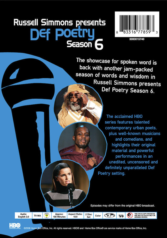 russell simmons presents def poetry 6 (2 disc) - Back Panel - DVD