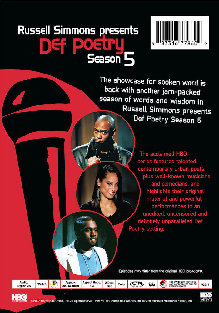 russell simmons presents def poetry season 5 - Back Panel - DVD