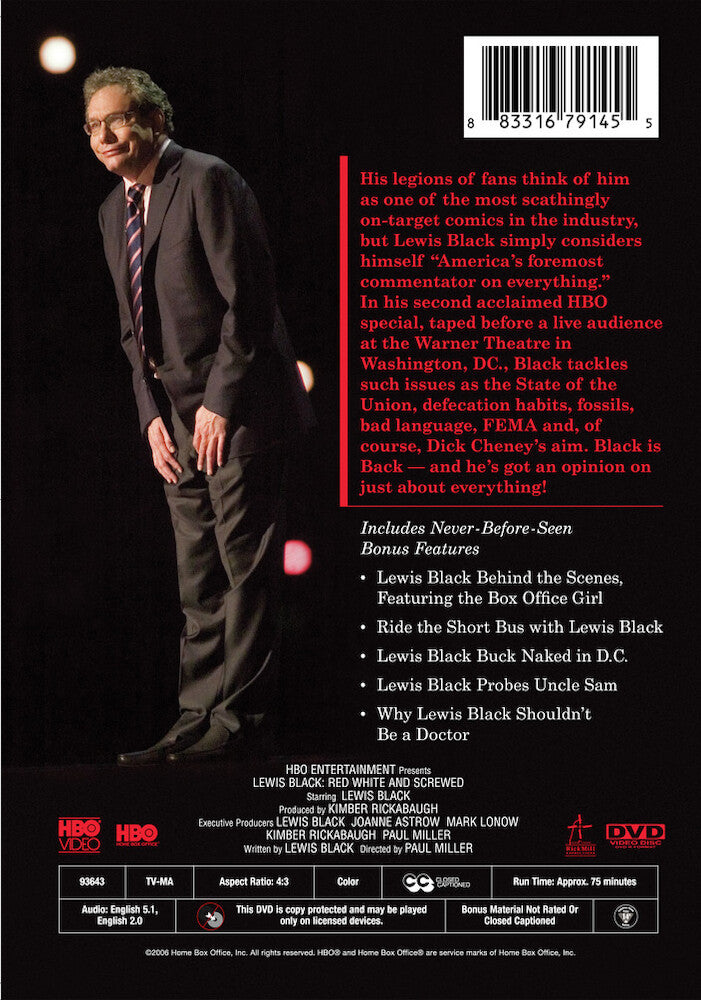 lewis black: red, white and screwed - Back Panel - DVD