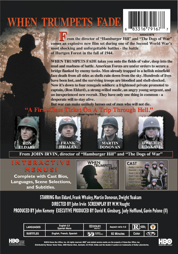 when trumpets fade - Back Panel - DVD