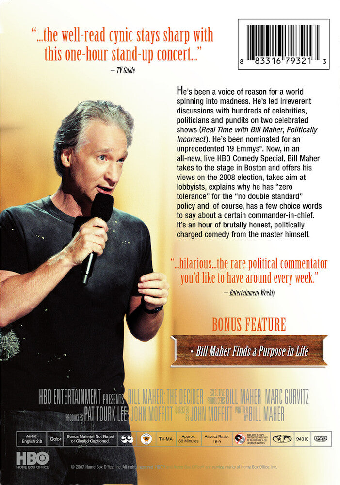 bill maher: the decider - Back Panel - DVD