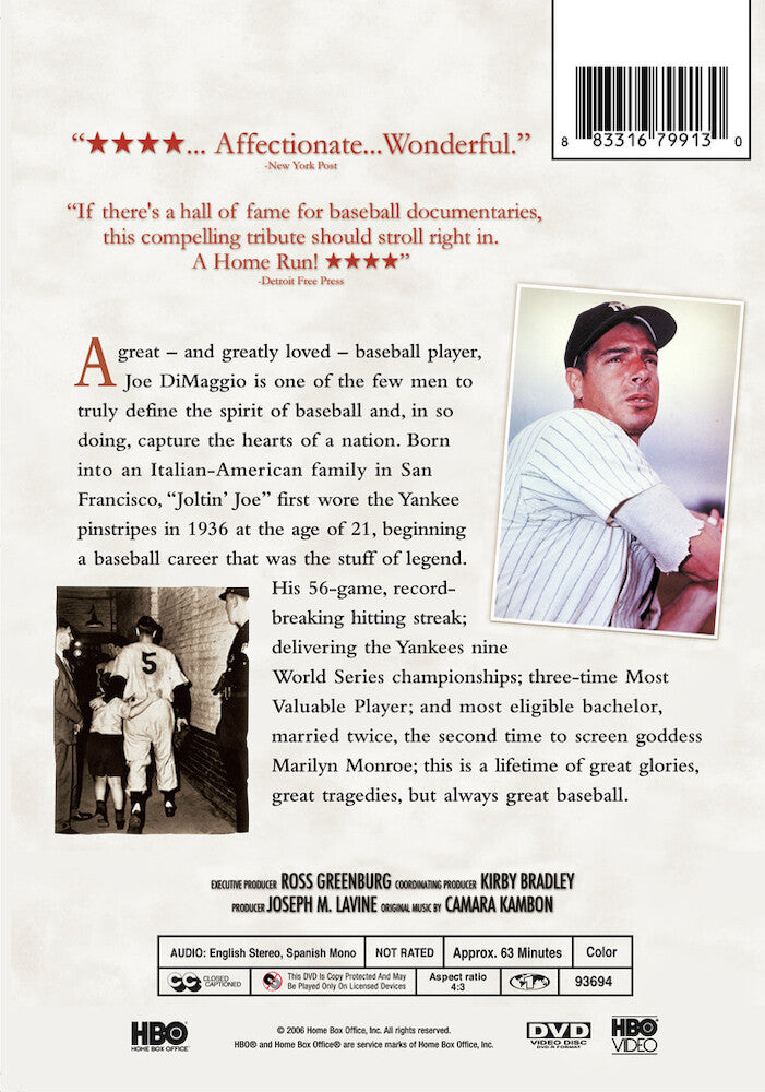 where have you gone joe dimaggio? - Back Panel - DVD