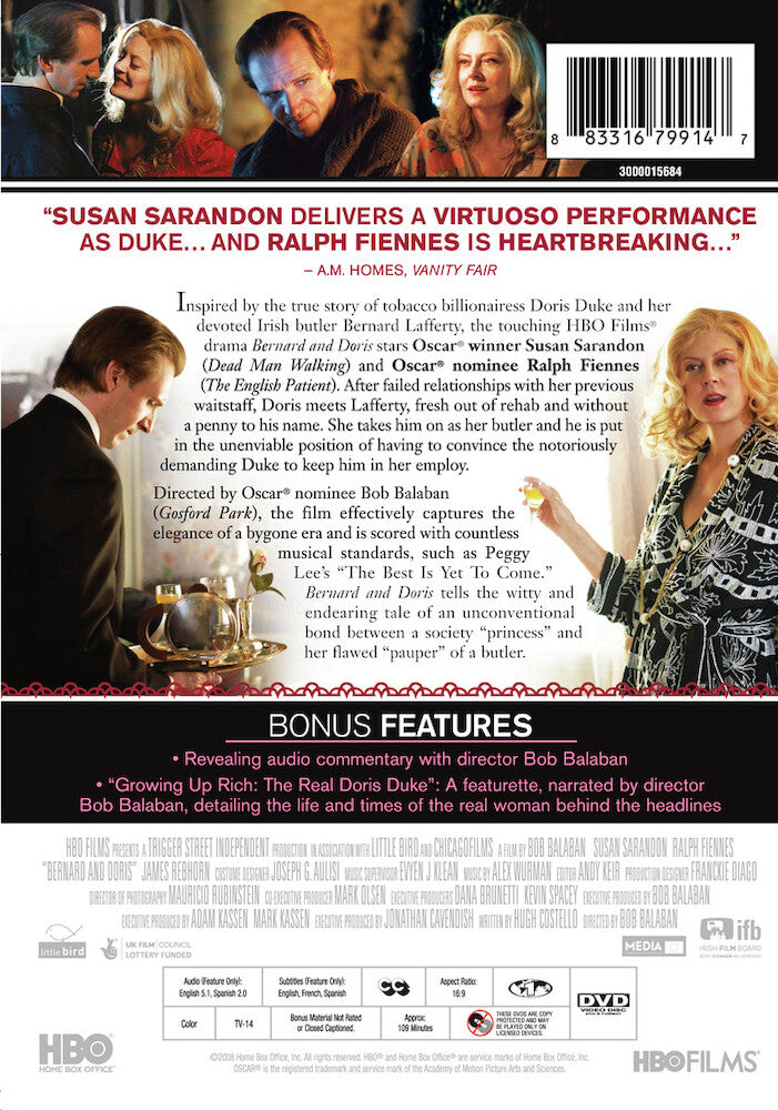 bernard and doris - Back Panel - DVD