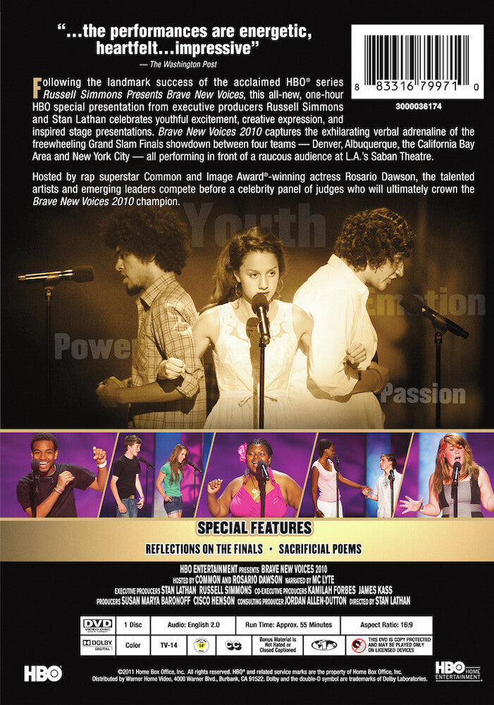 brave new voices 2010 - Back Panel - DVD