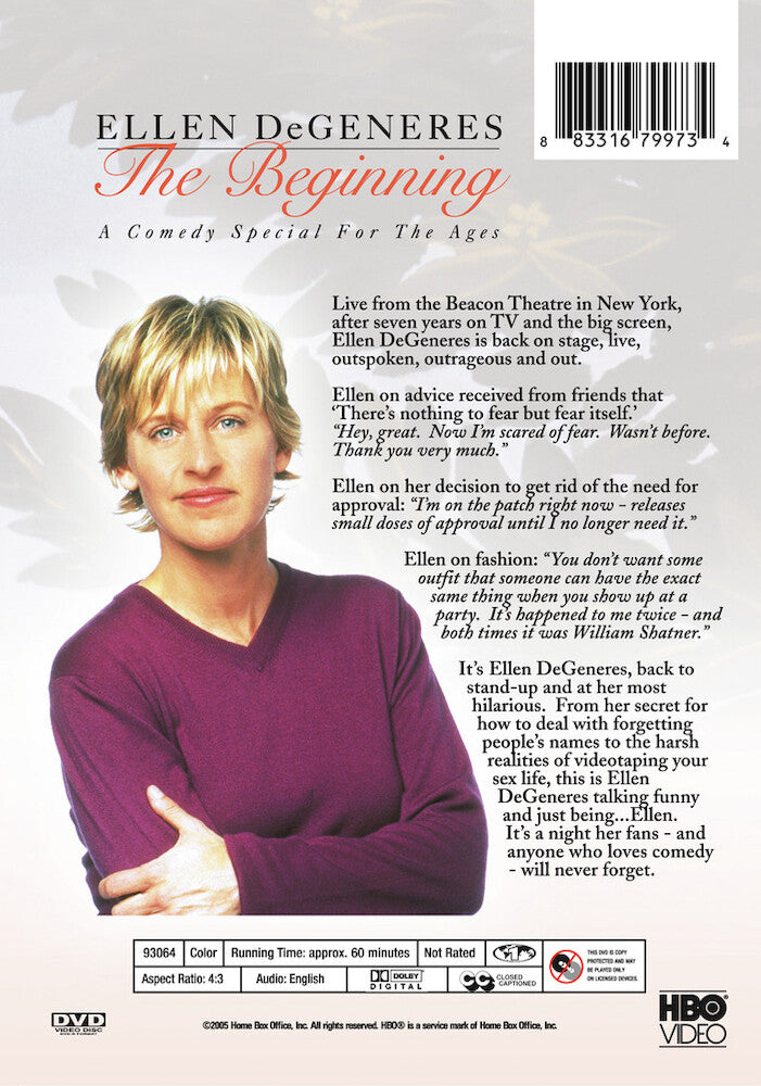 ellen degeneres: the beginning - Back Panel - DVD