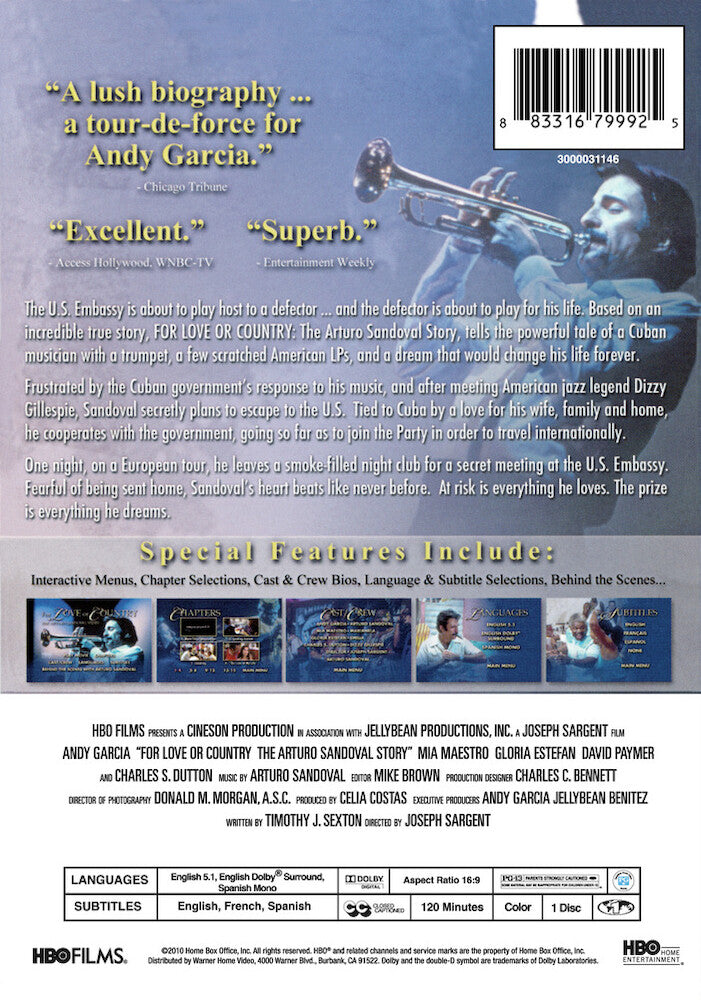 for love or country - Back Panel - DVD