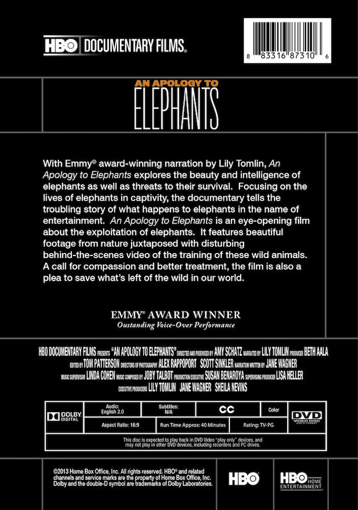 An Apology to Elephants - Back Panel - 