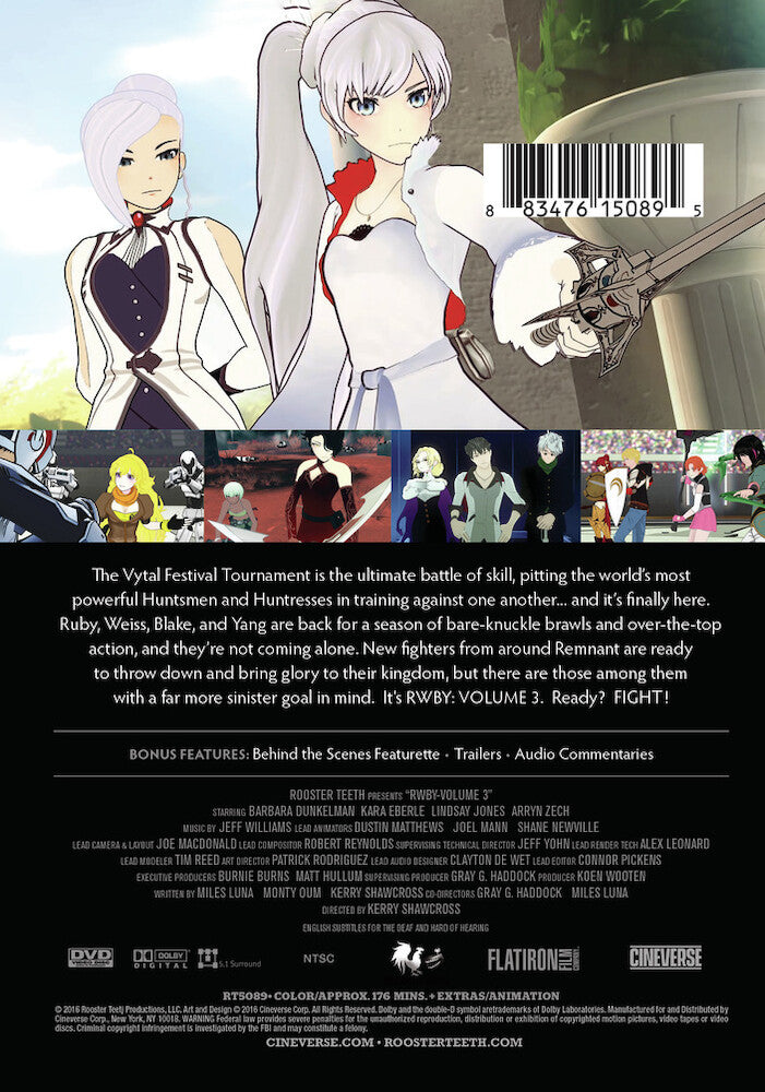 rwby: volume 3 - Back Panel - DVD