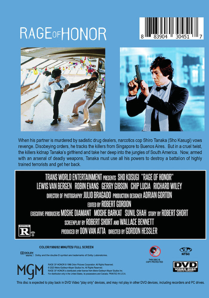 rage of honor - Back Panel - DVD