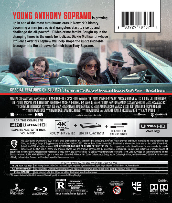 The Many Saints of Newark [4K Ultra HD + Blu-ray + Digital] - Back Panel - 