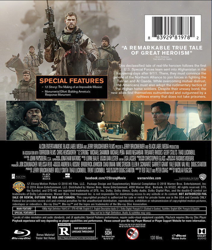 12 Strong [Blu-Ray] - Back Panel - 