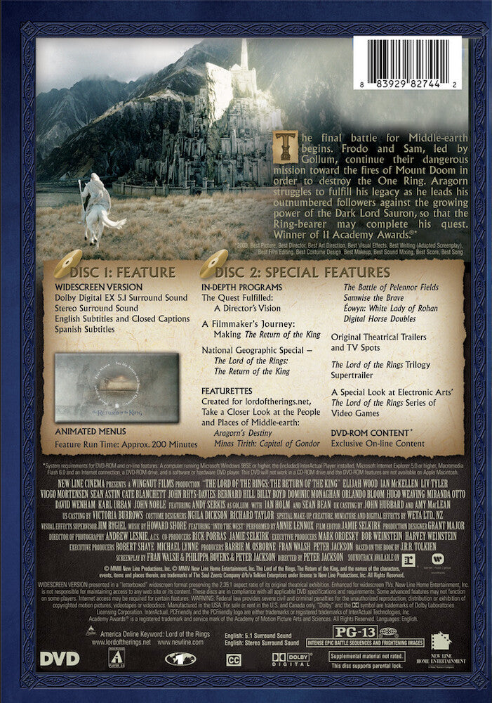 Lord of the Rings: The Return of the King - Back Panel - 