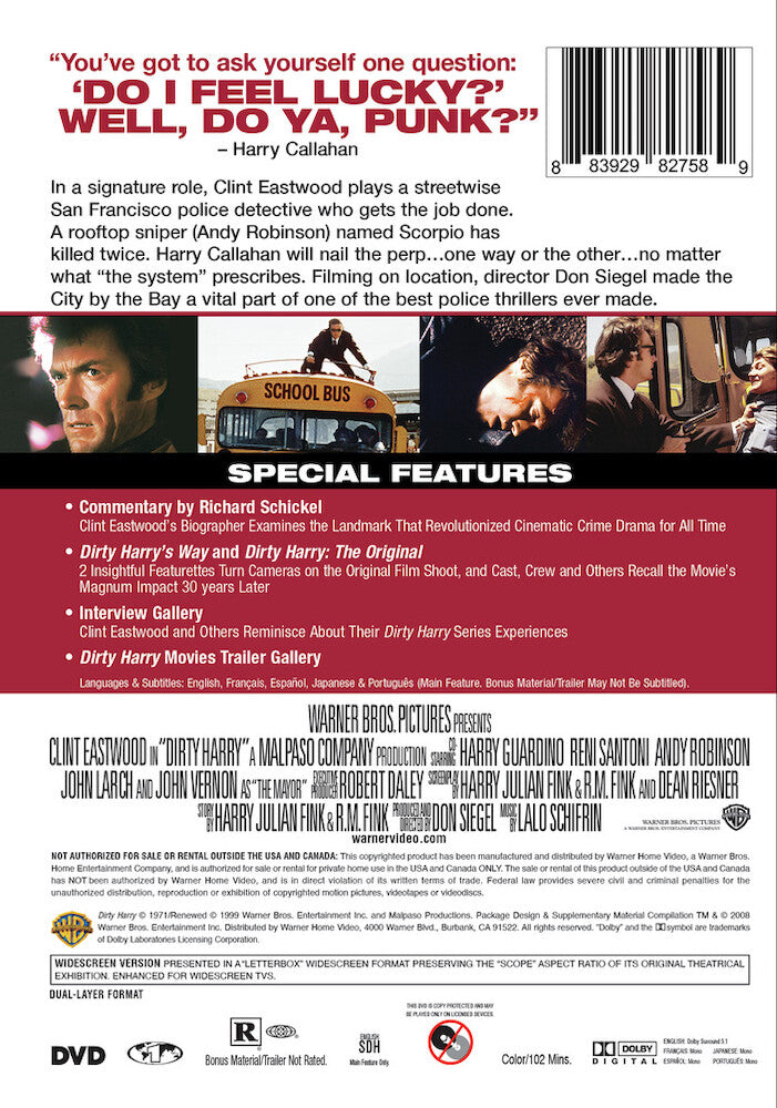 Dirty Harry: Deluxe Edition - Back Panel - 