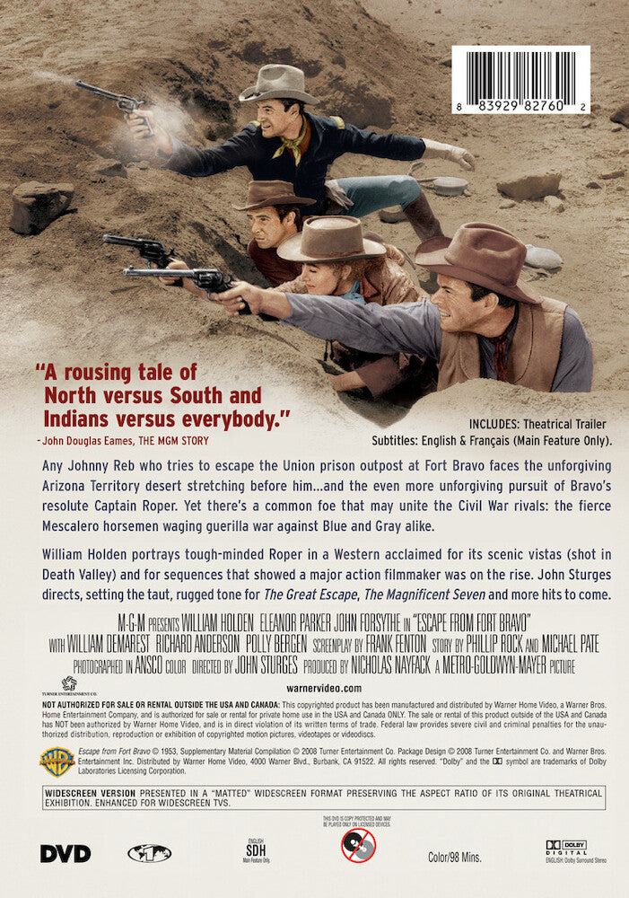 escape from fort bravo - Back Panel - DVD