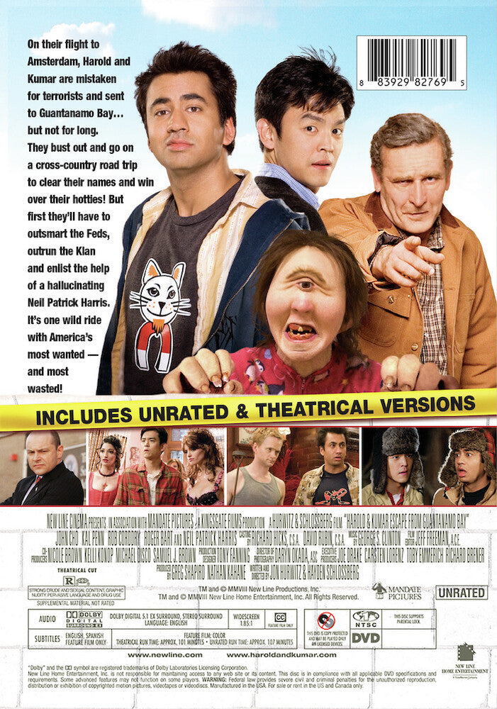 Harold and Kumar Escape from Guantanamo Bay (rated/unrated) - Back Panel - 