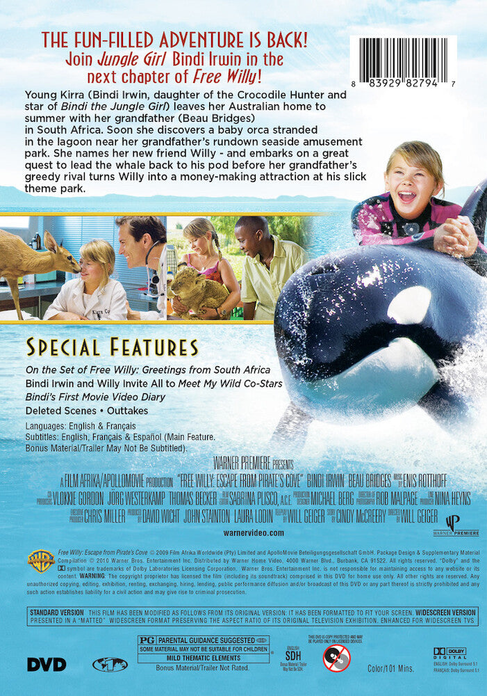 free willy: escape from pirate's cove - Back Panel - DVD