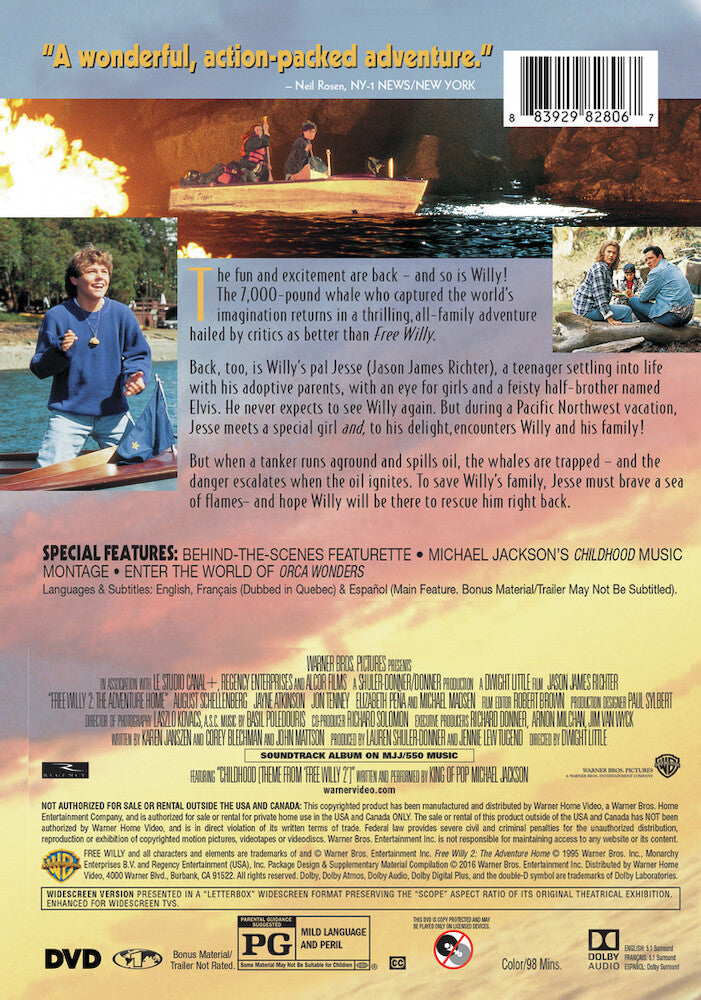 free willy 2: the adventure home - Back Panel - DVD