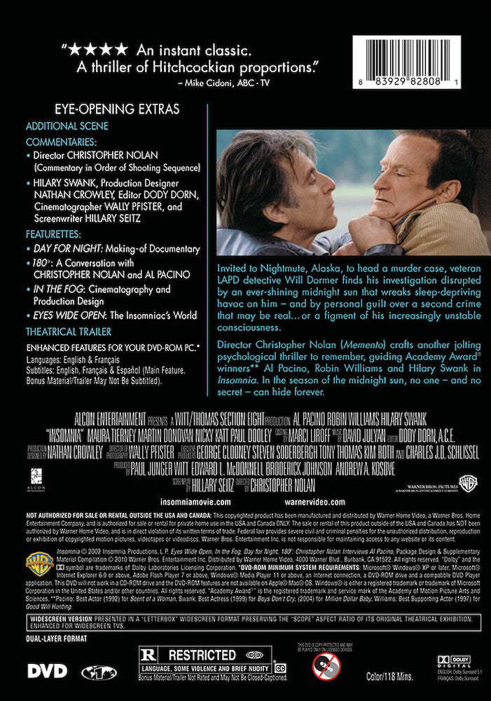 insomnia - Back Panel - DVD