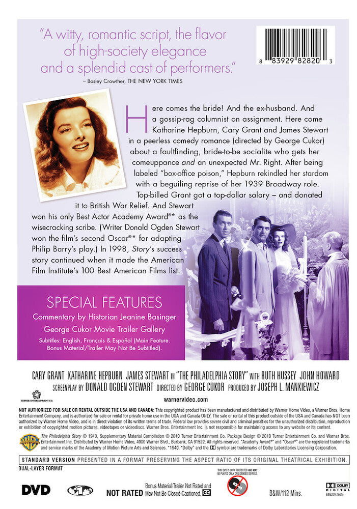 the philadelphia story - Back Panel - DVD