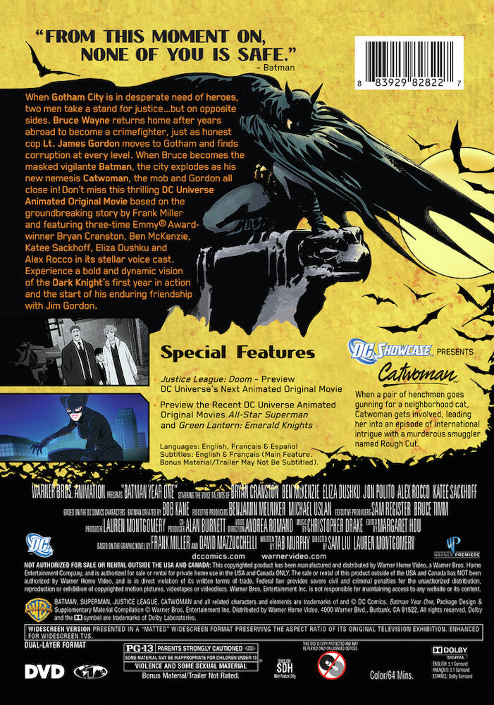 dcu batman year one - Back Panel - DVD