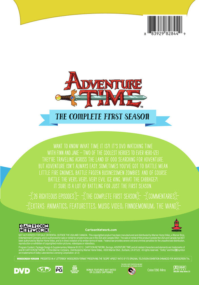 cartoon network: adventure time the complete first season - Back Panel - DVD