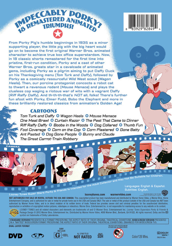 looney tunes super stars: porky & friends - Back Panel - DVD