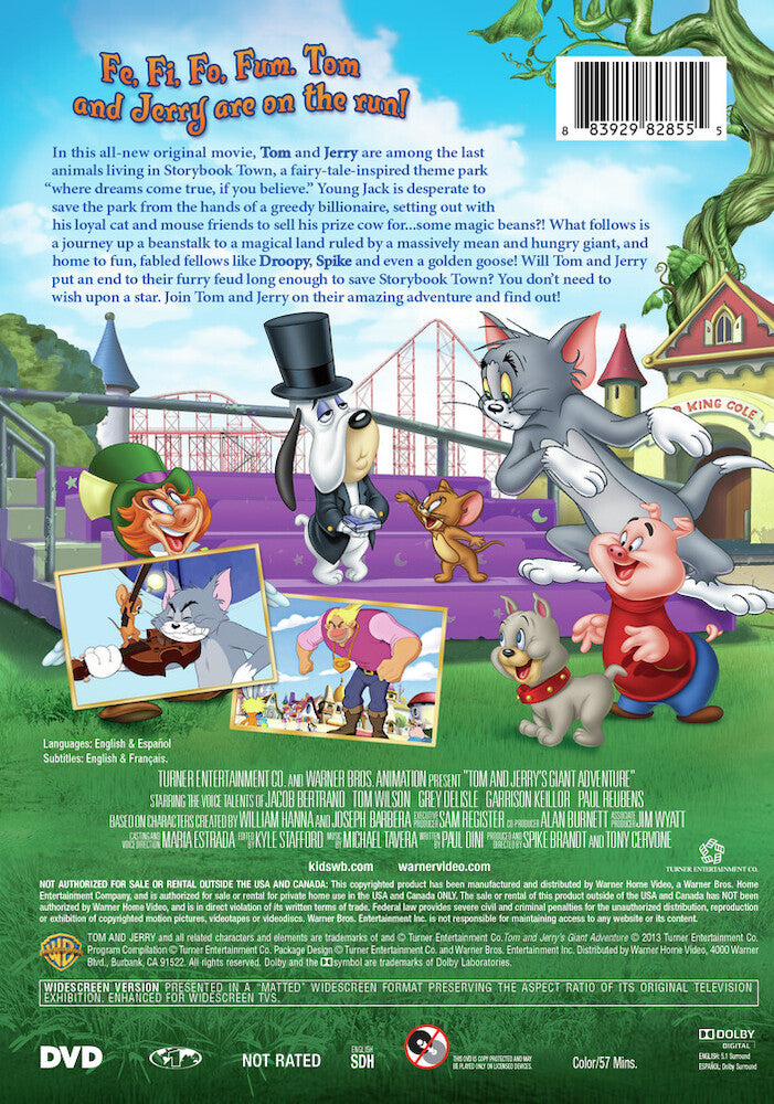 tom and jerry's giant adventure - Back Panel - DVD