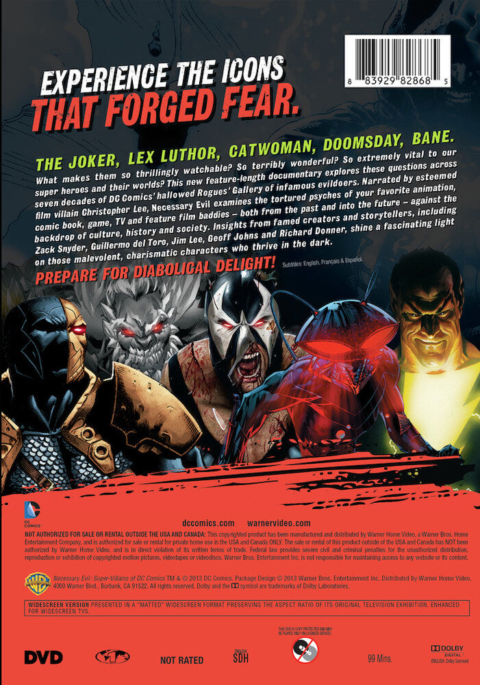 necessary evil: villains of dc comics - Back Panel - DVD