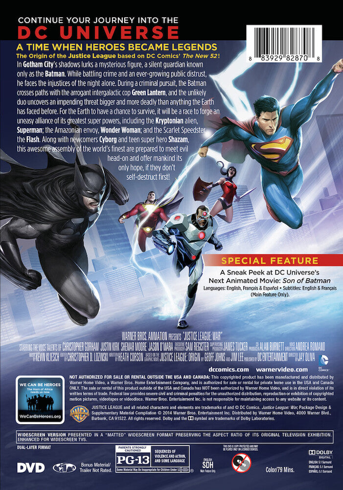DCU: Justice League: War - Back Panel - 