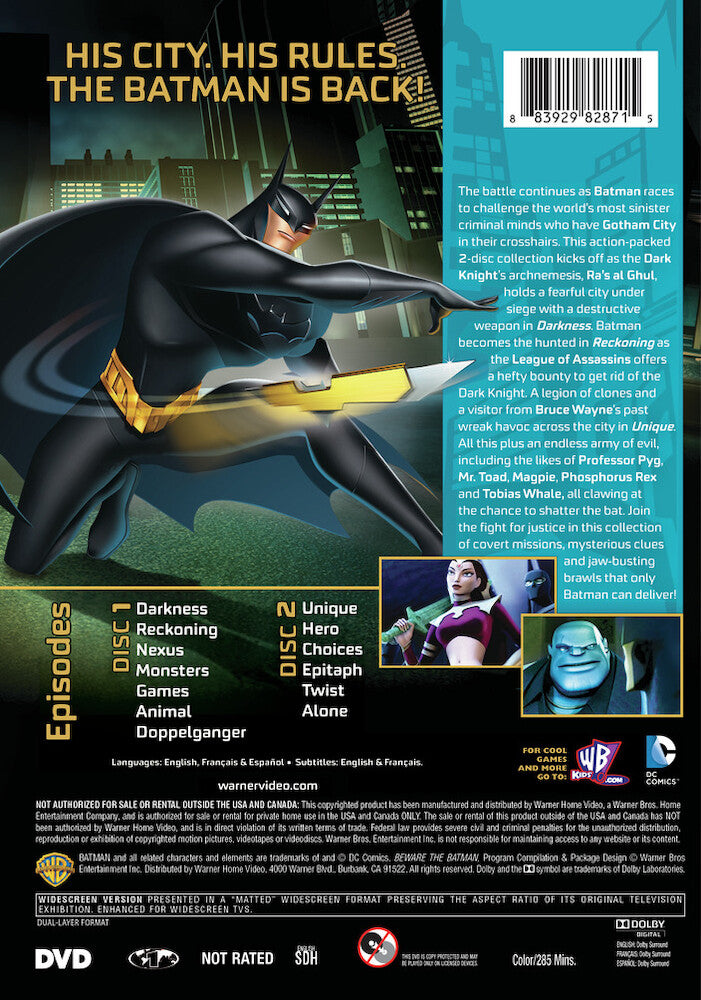 beware the batman: dark justice - Back Panel - DVD