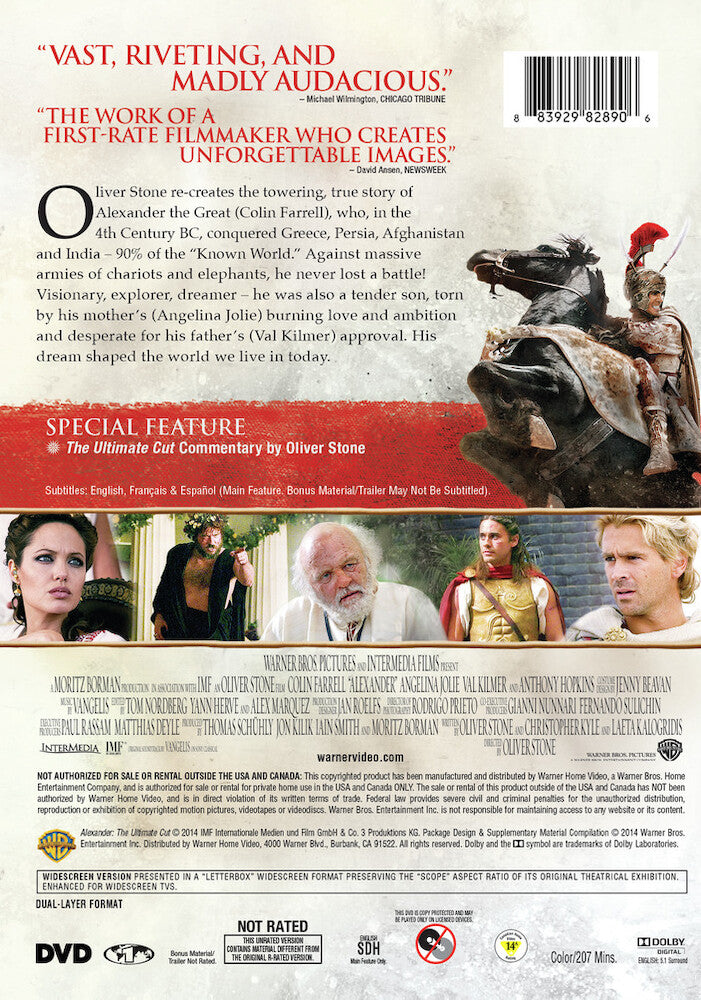 alexander: the ultimate cut - Back Panel - DVD