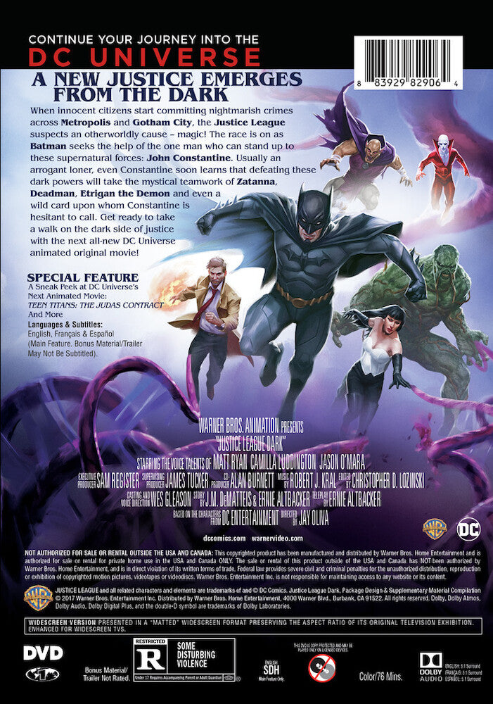 justice league dark - Back Panel - DVD
