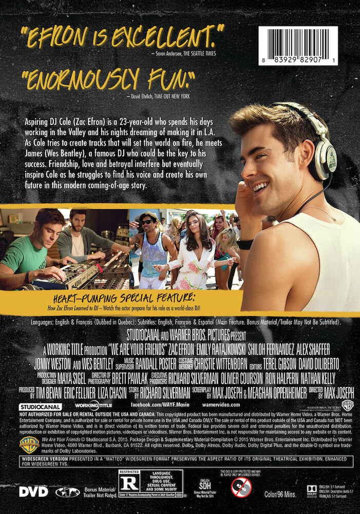 we are your friends - Back Panel - DVD