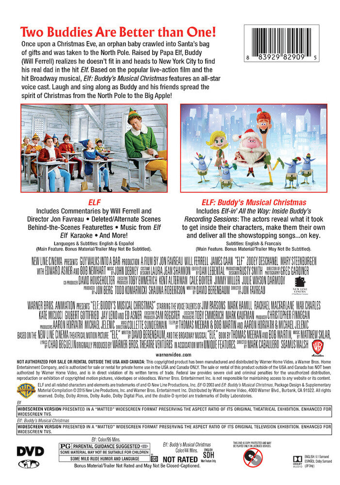 elf & elf: buddy's musical christmas - Back Panel - DVD