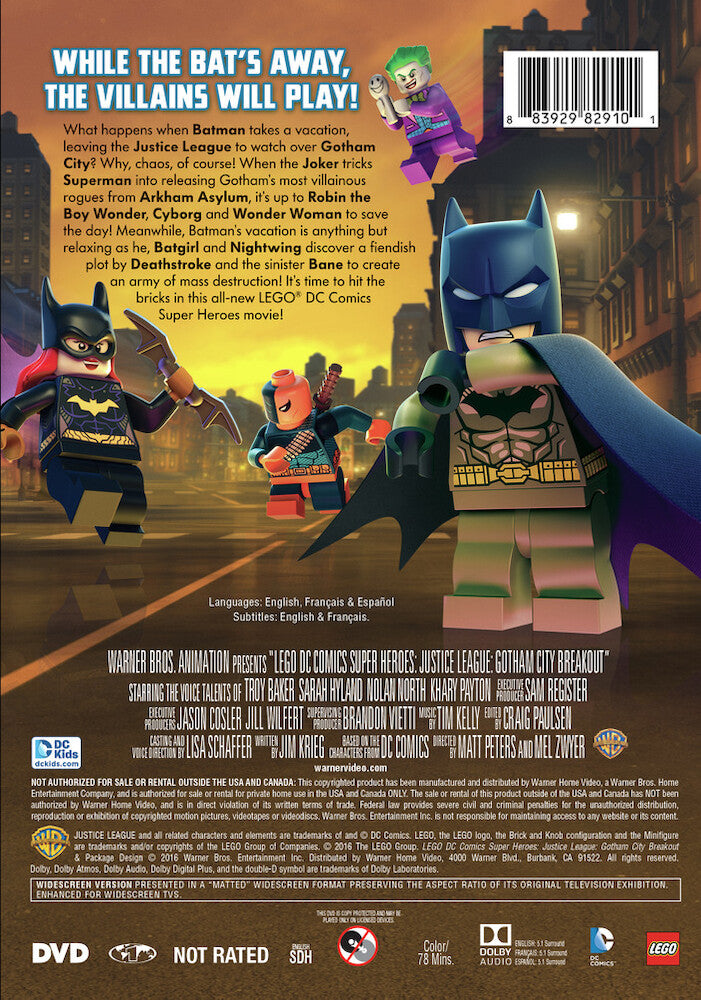 lego dc comics super heroes: justice league: gotham city breakout - Back Panel - DVD